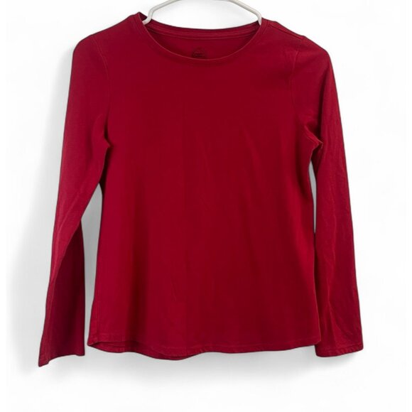 Wonder Nation Girls Red Long-Sleeve Crewneck Cotton Shirt - Picture 1 of 7